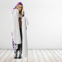 Africa Dashiki Hooded Blanket With Polynesian Pattern Pink Version