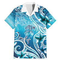 Polynesia World Ocean Day Family Matching Mermaid Dress and Hawaiian Shirt Ocean Style LT05 Dad's Shirt - Short Sleeve Blue - Polynesian Pride