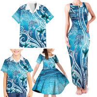 Polynesia World Ocean Day Family Matching Tank Maxi Dress and Hawaiian Shirt Ocean Style LT05 - Polynesian Pride