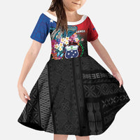 Samoa Family Matching Long Sleeve Bodycon Dress and Hawaiian Shirt Humpback Whale Siapo Pattern