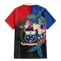 Samoa Family Matching Off The Shoulder Long Sleeve Dress and Hawaiian Shirt Humpback Whale Siapo Pattern
