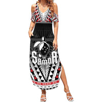 Samoa Independence Day Family Matching Summer Maxi Dress and Hawaiian Shirt Proud To Be Samoan LT05 Mom's Dress Black - Polynesian Pride