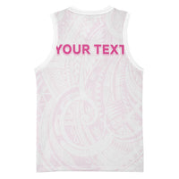 Personalised New Zealand Aotearoa Basketball Jersey Nurse Tribal Pink Version