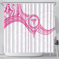 New Zealand Aotearoa Shower Curtain Nurse Tribal Pink Version