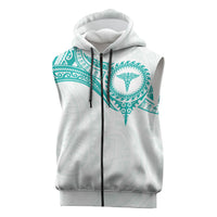Personalised New Zealand Aotearoa Sleeveless Zip Hoodie Nurse Tribal Teal Version LT05 Teal - Polynesian Pride