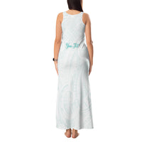 Personalised New Zealand Aotearoa Tank Maxi Dress Nurse Tribal Teal Version