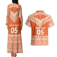 Personalised Tonga Tailulu College Couples Matching Tank Maxi Dress and Hawaiian Shirt Tongan Kupesi Pattern