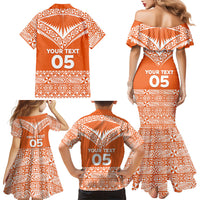 Personalised Tonga Tailulu College Family Matching Mermaid Dress and Hawaiian Shirt Tongan Kupesi Pattern LT05 - Polynesian Pride
