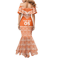 Personalised Tonga Tailulu College Family Matching Mermaid Dress and Hawaiian Shirt Tongan Kupesi Pattern LT05 - Polynesian Pride