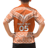 Personalised Tonga Tailulu College Family Matching Off Shoulder Short Dress and Hawaiian Shirt Tongan Kupesi Pattern LT05 - Polynesian Pride