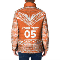 Personalised Tonga Tailulu College Padded Jacket Tongan Kupesi Pattern