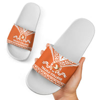 Tonga Tailulu College Slide Sandals Tongan Kupesi Pattern