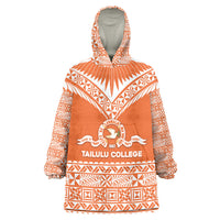 Personalised Tonga Tailulu College Wearable Blanket Hoodie Tongan Kupesi Pattern