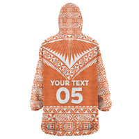 Personalised Tonga Tailulu College Wearable Blanket Hoodie Tongan Kupesi Pattern