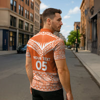 Personalised Tonga Tailulu College Zipper Polo Shirt Tongan Kupesi Pattern