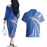 Personalised Hawaii 808 Couples Matching Off The Shoulder Long Sleeve Dress and Hawaiian Shirt Unique Style