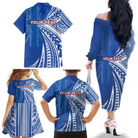 Personalised Hawaii 808 Family Matching Off The Shoulder Long Sleeve Dress and Hawaiian Shirt Unique Style LT05 - Polynesian Pride