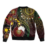 Vanuatu And Australia Aboriginal Bomber Jacket Iguana And Kangaroo Together