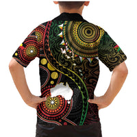 Vanuatu And Australia Aboriginal Family Matching Mermaid Dress and Hawaiian Shirt Iguana And Kangaroo Together LT05 - Polynesian Pride