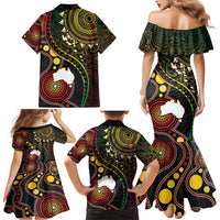 Vanuatu And Australia Aboriginal Family Matching Mermaid Dress and Hawaiian Shirt Iguana And Kangaroo Together LT05 - Polynesian Pride
