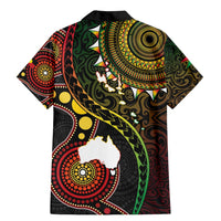Vanuatu And Australia Aboriginal Family Matching Mermaid Dress and Hawaiian Shirt Iguana And Kangaroo Together LT05 - Polynesian Pride