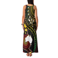 Vanuatu And Australia Aboriginal Family Matching Tank Maxi Dress and Hawaiian Shirt Iguana And Kangaroo Together LT05 - Polynesian Pride
