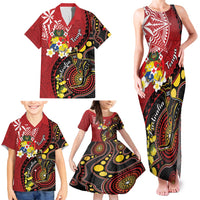 Tonga Ngatu And Australia Aboriginal Family Matching Tank Maxi Dress and Hawaiian Shirt Tongan Dove And Kangaroo Together LT05 - Polynesian Pride