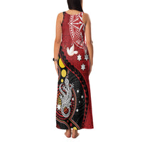 Tonga Ngatu And Australia Aboriginal Family Matching Tank Maxi Dress and Hawaiian Shirt Tongan Dove And Kangaroo Together LT05 - Polynesian Pride