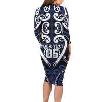Custom Aotearoa Ngati Tuwharetoa Family Matching Long Sleeve Bodycon Dress and Hawaiian Shirt Maori Tribal Pattern