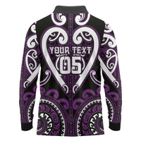 Custom Aotearoa Rangitane Long Sleeve Polo Shirt Maori Tribal Pattern