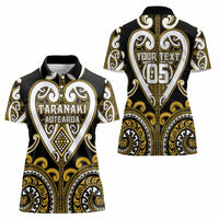 Custom Aotearoa Taranaki Women Polo Shirt Maori Tribal Pattern
