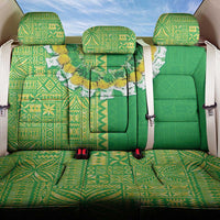 Fiji Lovoni Back Car Seat Cover Fijian Tapa Salusalu Green Glitter LT05 One Size Green - Polynesian Pride