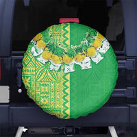 Fiji Lovoni Spare Tire Cover Fijian Tapa Salusalu Green Glitter LT05 No hole Green - Polynesian Pride
