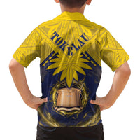 Tokelau Tokehega Day Family Matching Off The Shoulder Long Sleeve Dress and Hawaiian Shirt National Badge Special Style LT05 - Polynesian Pride