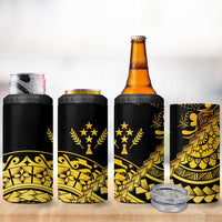Kosrae Liberation Day 4 in 1 Can Cooler Tumbler Polynesian Floral Tattoo - Polynesian Pride