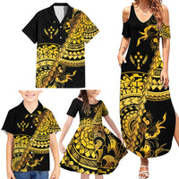 Kosrae Liberation Day Family Matching Summer Maxi Dress and Hawaiian Shirt Polynesian Floral Tattoo LT05 - Polynesian Pride