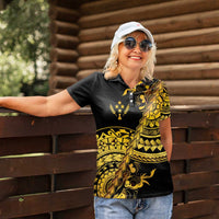 Kosrae Liberation Day Women Polo Shirt Polynesian Floral Tattoo - Polynesian Pride