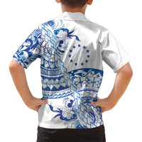 Pohnpei Liberation Day Family Matching Off Shoulder Maxi Dress and Hawaiian Shirt Polynesian Floral Tattoo LT05 - Polynesian Pride
