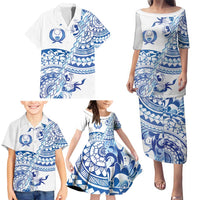 Pohnpei Liberation Day Family Matching Puletasi and Hawaiian Shirt Polynesian Floral Tattoo LT05 - Polynesian Pride