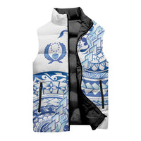 Pohnpei Liberation Day Sleeveless Puffer Jacket Polynesian Floral Tattoo LT05 - Polynesian Pride