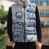 Pohnpei Liberation Day Sleeveless Puffer Jacket Polynesian Floral Tattoo LT05 - Polynesian Pride
