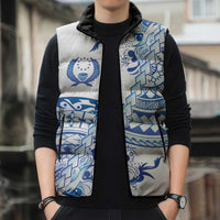 Pohnpei Liberation Day Sleeveless Puffer Jacket Polynesian Floral Tattoo LT05 - Polynesian Pride