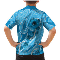 Hawaii Blue Hibiscus Pikake Lei Family Matching Mermaid Dress and Hawaiian Shirt LT05 - Polynesian Pride