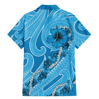 Hawaii Blue Hibiscus Pikake Lei Family Matching Mermaid Dress and Hawaiian Shirt LT05 - Polynesian Pride
