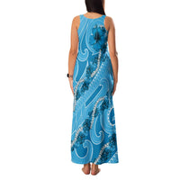 Hawaii Blue Hibiscus Pikake Lei Family Matching Tank Maxi Dress and Hawaiian Shirt LT05 - Polynesian Pride