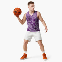 Hawaii Violet Hibiscus Pikake Lei Basketball Jersey - Polynesian Pride
