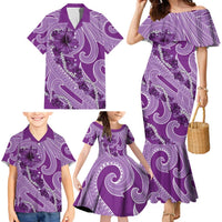 Hawaii Violet Hibiscus Pikake Lei Family Matching Mermaid Dress and Hawaiian Shirt LT05 - Polynesian Pride