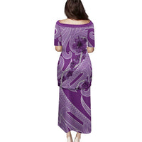 Hawaii Violet Hibiscus Pikake Lei Family Matching Puletasi and Hawaiian Shirt LT05 - Polynesian Pride