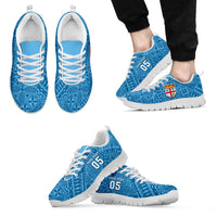 Custom Fiji Rugby Sneakers Fijian Tapa Pattern Blue Version LT05
