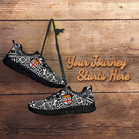 Custom Fiji Rugby Sneakers Fijian Tapa Pattern Black Version LT05 - Polynesian Pride
